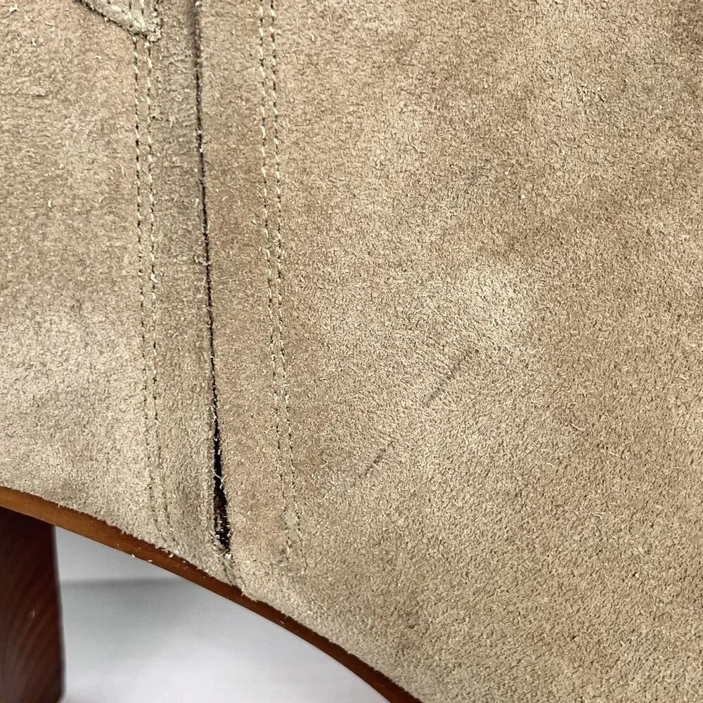 NEW Coach Olivia bootie Suede Block Stacked Heel Tan Zip Ankle Charm 10 - Picture 7 of 12